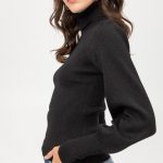METALLIC YARN BALLOON SLEEVE TOP