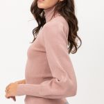 METALLIC YARN BALLOON SLEEVE TOP