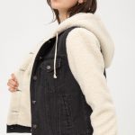 DENIM CONTRAST HOOD JACKET