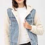 DENIM CONTRAST HOOD JACKET