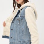 DENIM CONTRAST HOOD JACKET