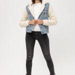 DENIM CONTRAST HOOD JACKET